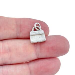 Vintage Sterling Silver 925 3D Miniature Handbag Purse Charm